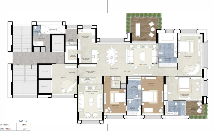 4 BHK floor plan