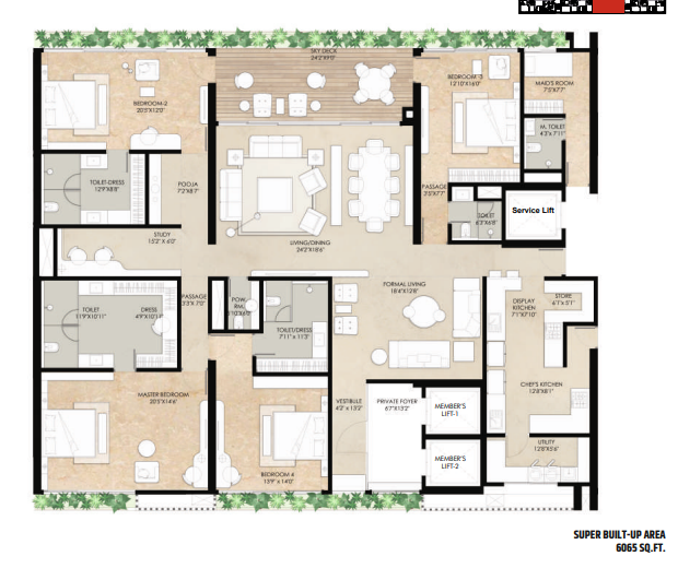 4 BHK floor plan