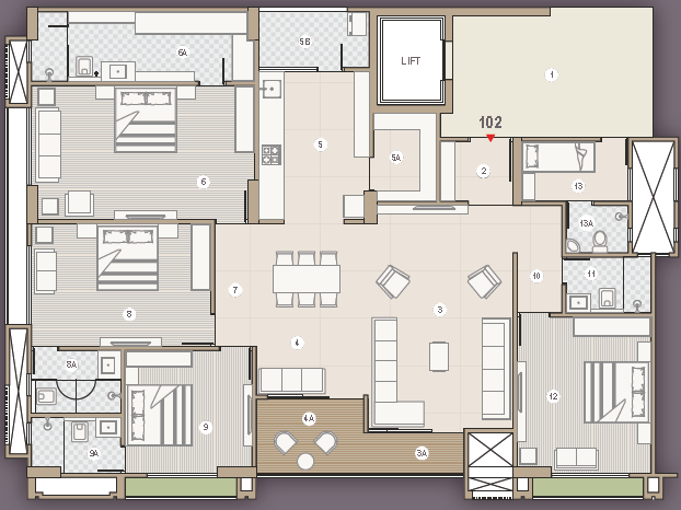4 BHK floor plan