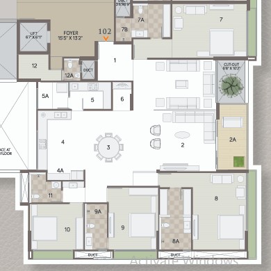 4 BHK floor plan