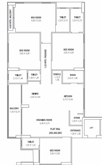 4 BHK floor plan