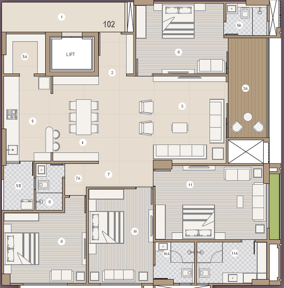 4 BHK floor plan